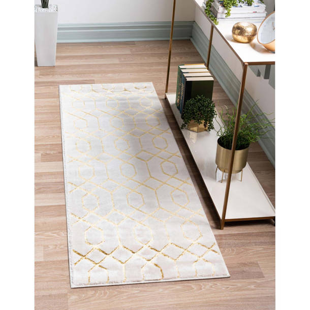 MarilynMonroe Glam Geometric Navy Blue/Gold Area Rug & Reviews Wayfair